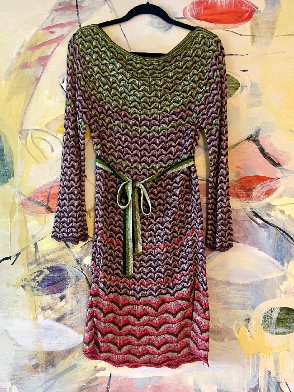 Missoni Knit Dress  - Elegant Green, Purple, Pink
